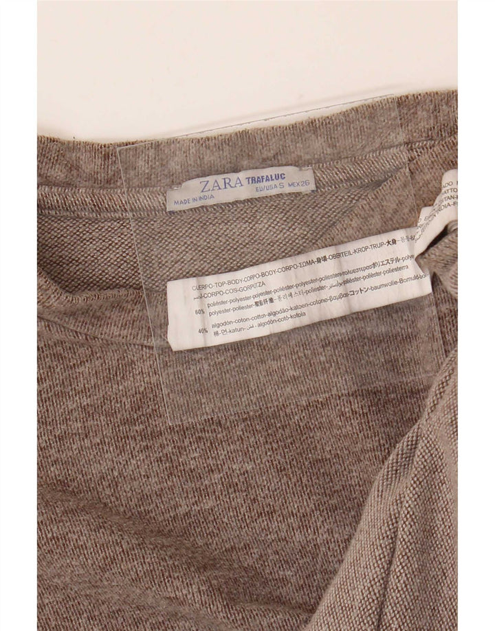 Женский свободный джемпер с круглым вырезом Zara UK 10, маленький серый полиэстер