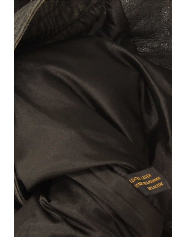 Винтажная женская кожаная куртка UK 18 XL, черная