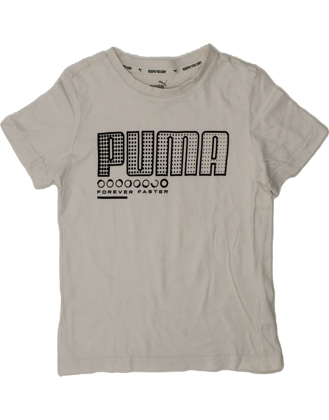 PUMA Boys Graphic T-Shirt Top 7-8 Years White Cotton Vintage Puma and Second-Hand Puma from Messina Hembry 