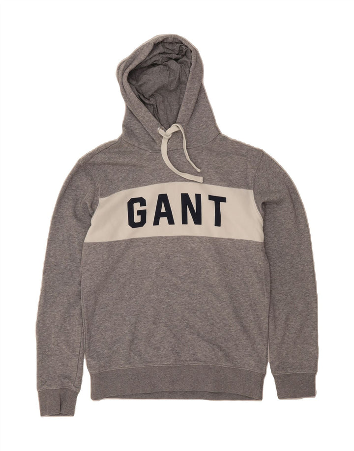 GANT Mens Graphic Hoodie Jumper Medium Grey Colourblock Cotton Vintage Gant and Second-Hand Gant from Messina Hembry 