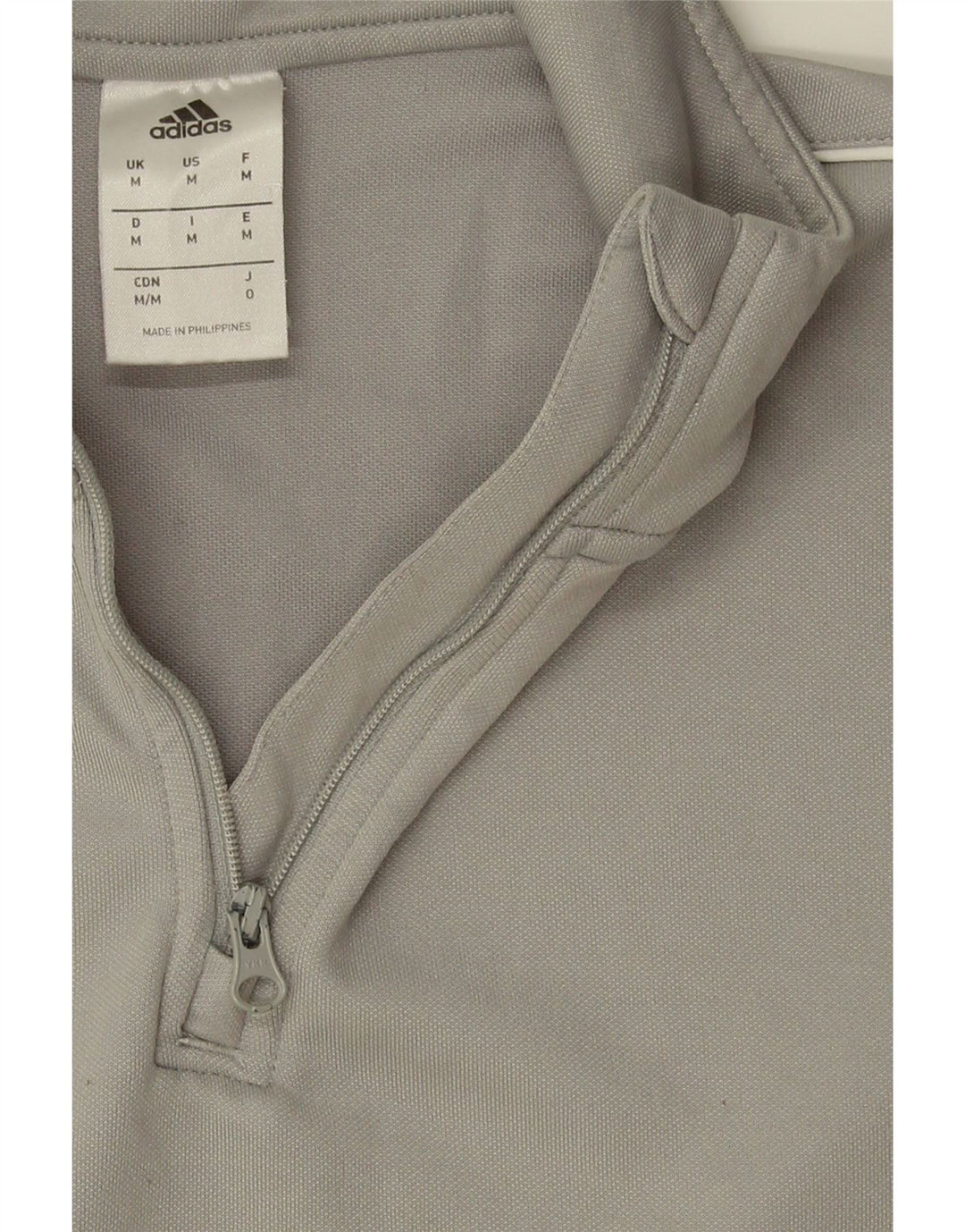 ADIDAS Mens Zip Neck Pullover Tracksuit Top Medium Grey Polyester Vintage Adidas and Second-Hand Adidas from Messina Hembry 