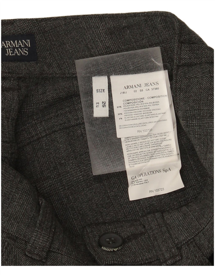 Женские узкие повседневные брюки Armani W26 L28 серого цвета в клетку из полиэстера