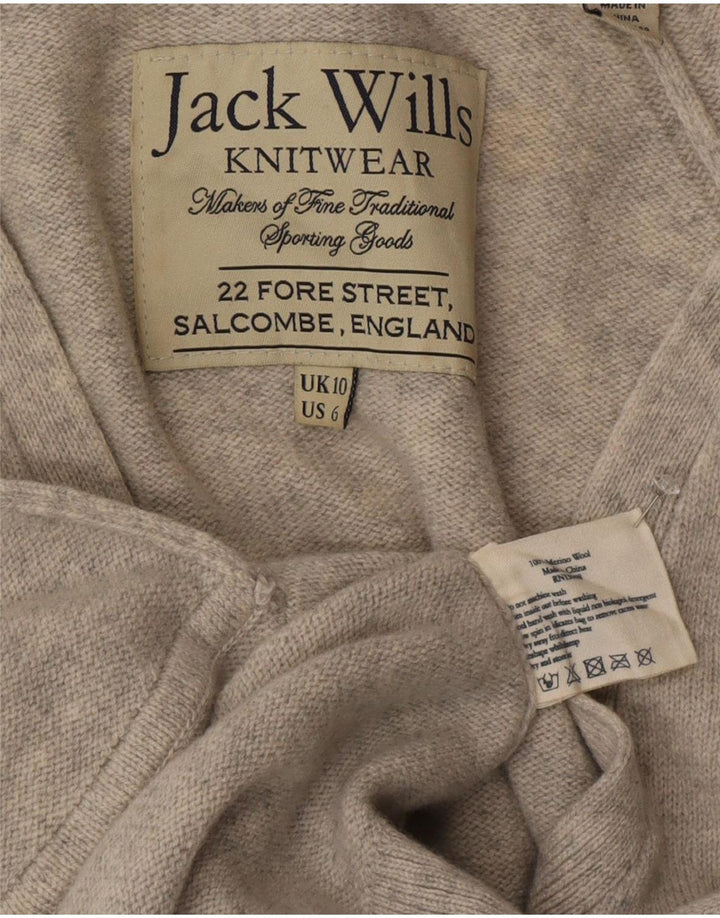 Женский кардиган Jack Wills, британский свитер 10, маленький, серый, шерстяной