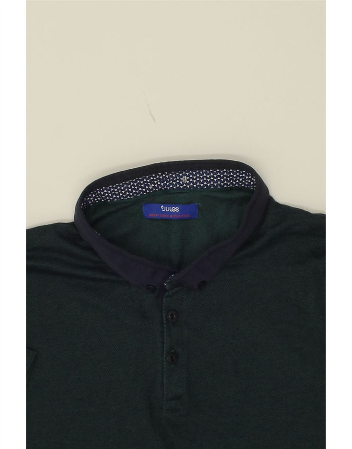 JULES Mens Polo Shirt Large Green Vintage Jules and Second-Hand Jules from Messina Hembry 