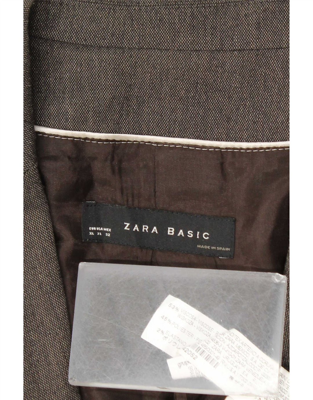 Женский пиджак Zara на 1 пуговице UK 18 XL Серый вискоза
