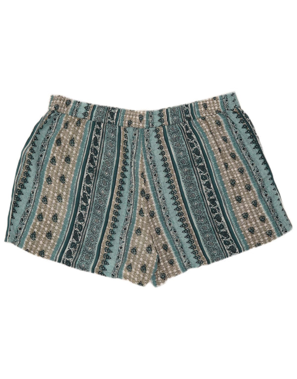 Женские шорты Marks & Spencer UK 22 3XL W44 Бирюзовые вискозные с цветочным принтом