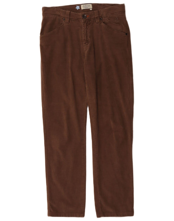 Jeckerson Womens James Straight Casual Trousers W32 L29 Brown Cotton