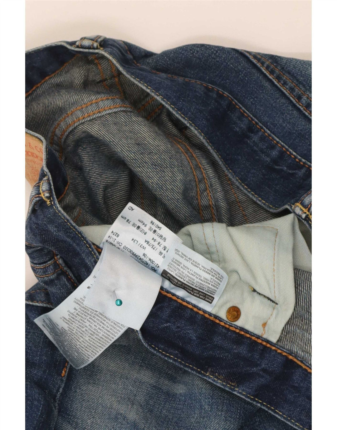 Мужские прямые джинсы Levi's 504 W31 L34 синие, хлопок