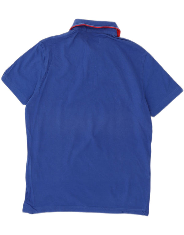 Мужская рубашка-поло AUSTRALIAN L'ALPINA, хлопковая, среднего синего цвета