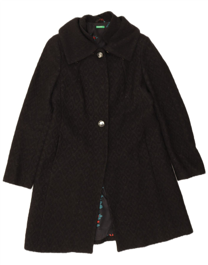 Женское пальто Benetton IT 44 Medium Black Argyle/Diamond