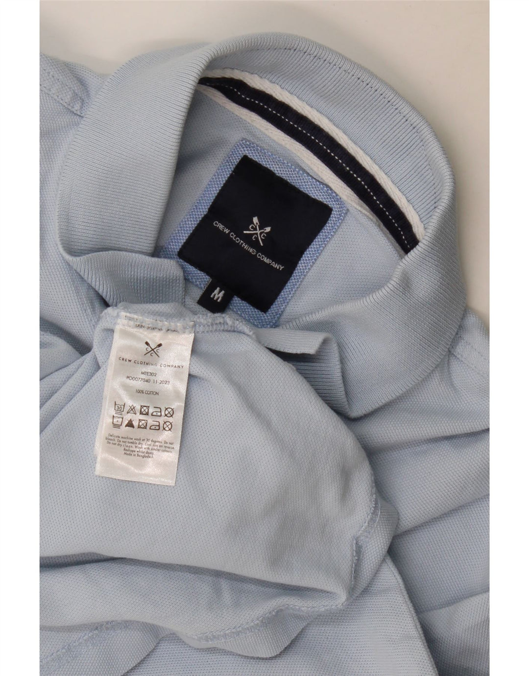 Crew Clothing Мужская рубашка-поло из хлопка среднего синего цвета