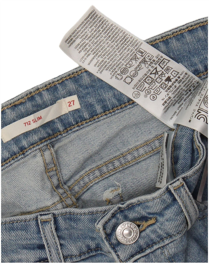 Женские узкие джинсы Levi's 712 W27 L30 синие, хлопок