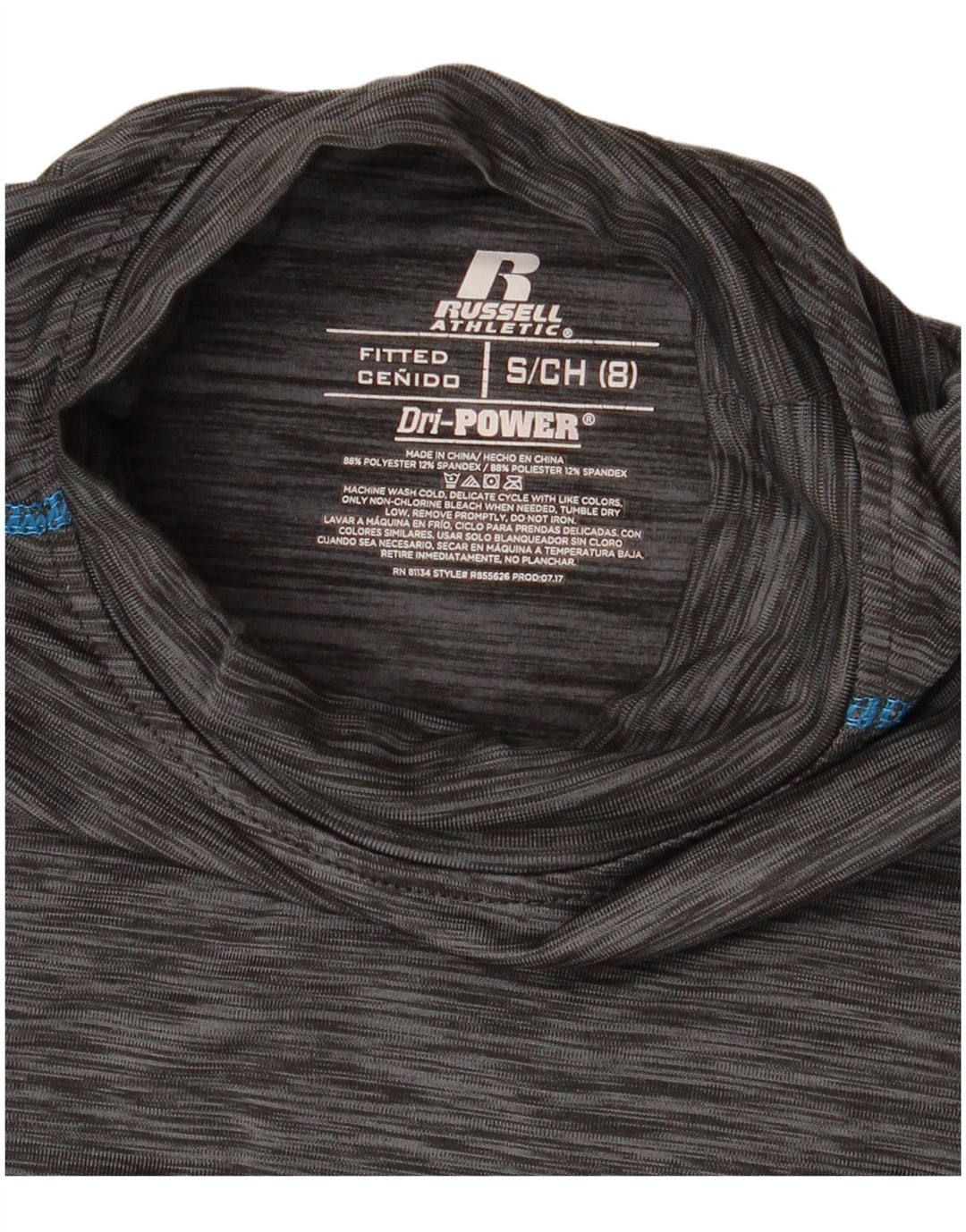 Топ Russell Athletic для мальчиков с длинными рукавами, 7–8 лет, маленький серый в крапинку