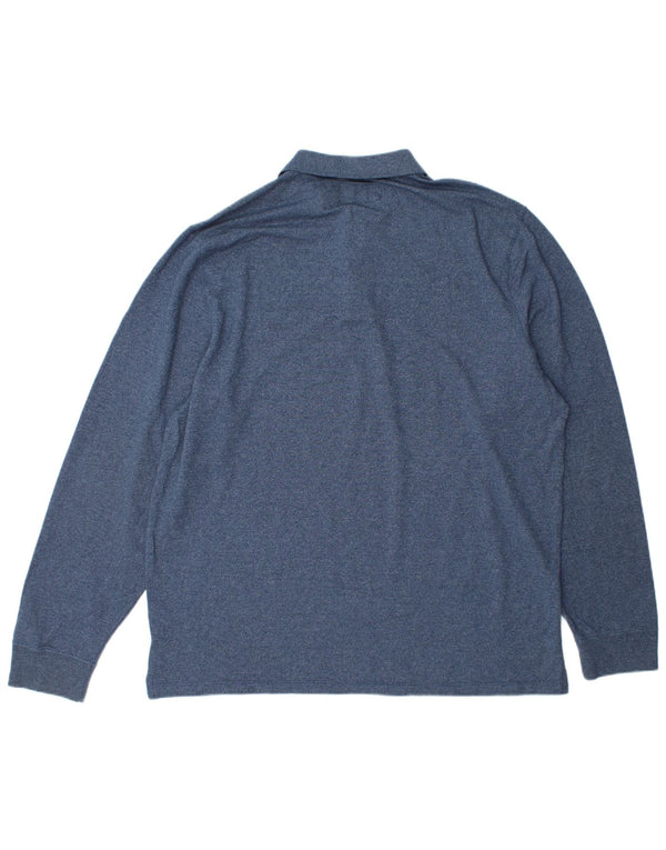 Мужская рубашка-поло с длинным рукавом Abercrombie & Fitch 2XL, синяя, хлопок