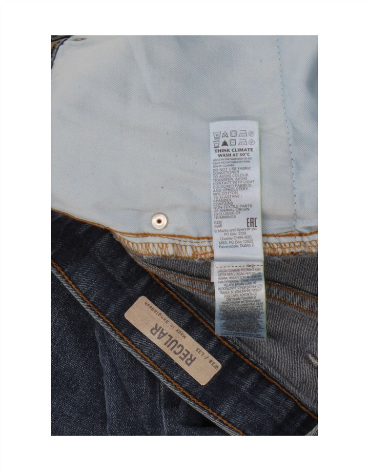 Мужские прямые джинсы Marks & Spencer W38 L33 синие, хлопок