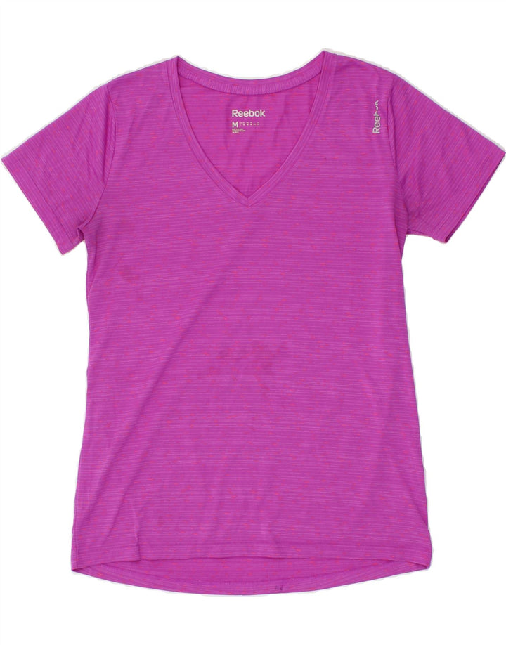 REEBOK Womens T-Shirt Top UK 12 Medium Pink Polyester Vintage Reebok and Second-Hand Reebok from Messina Hembry 