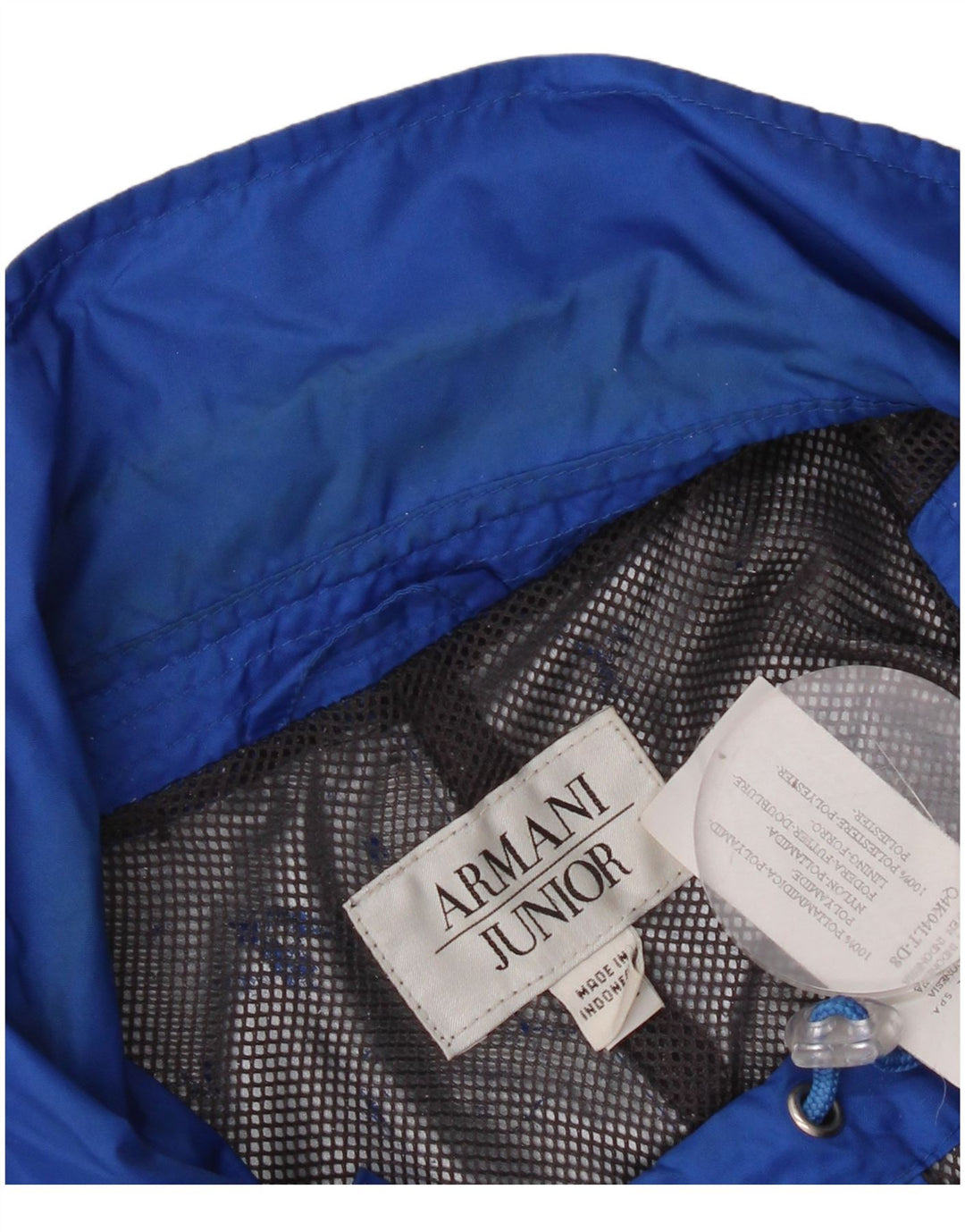 Куртка-ветровка Armani для мальчиков 13-14 лет Синяя из полиамида