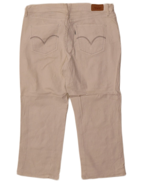 Женские джинсы-капри Levi's США 12, большие размеры W32 L22, белый хлопок