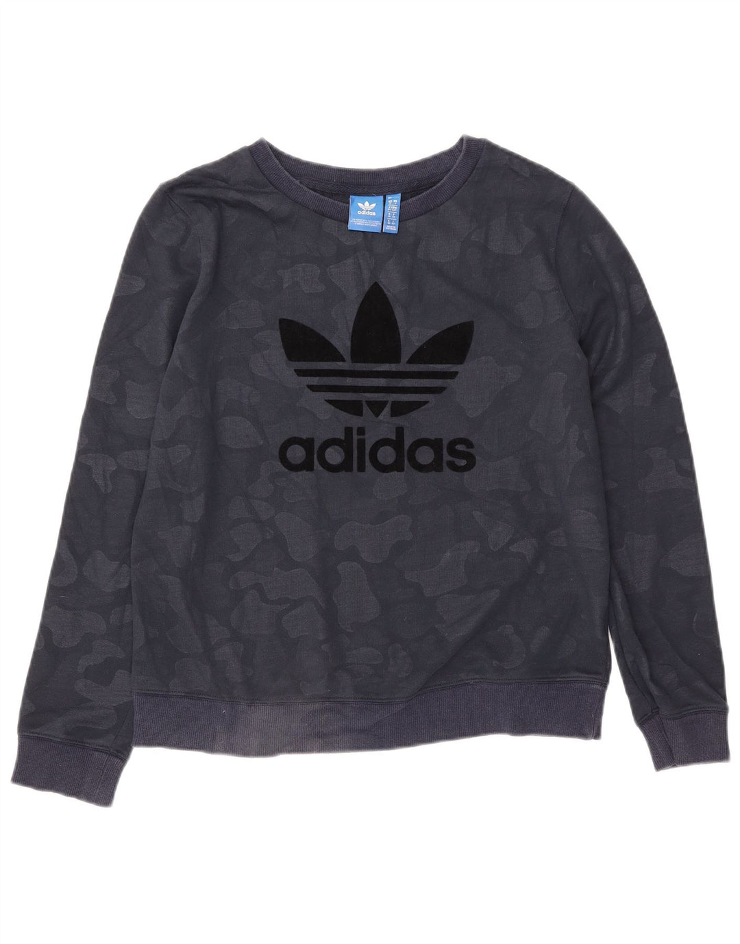 Женский джемпер оверсайз ADIDAS UK 10, маленький, темно-синий