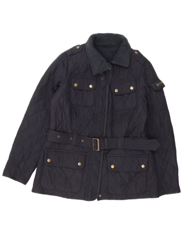 Женская стеганая куртка Barbour UK 14, большая, темно-синяя