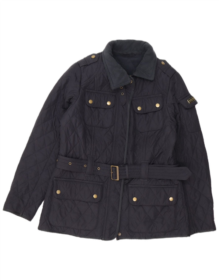 Женская стеганая куртка Barbour UK 14, большая, темно-синяя