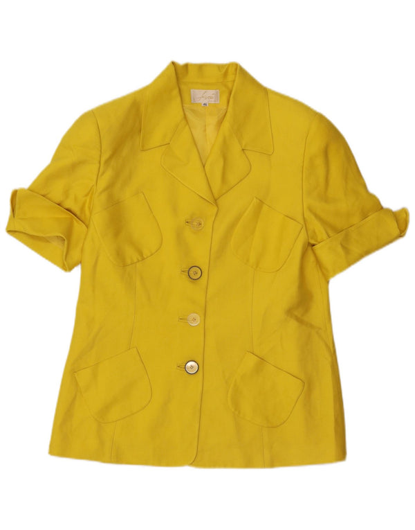 Винтажная женская юбка из 2 предметов на 4 пуговицах IT 46, большая W32, желтый шелк