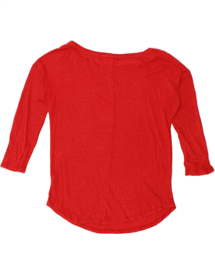 BENETTON Womens Top 3/4 Sleeve UK 16 Large Red Vintage Benetton and Second-Hand Benetton from Messina Hembry 