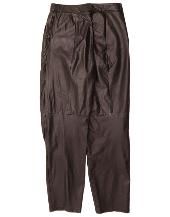 Винтажные женские кожаные брюки с пряжками EU 38 Medium W28 L30 Черные кожаные