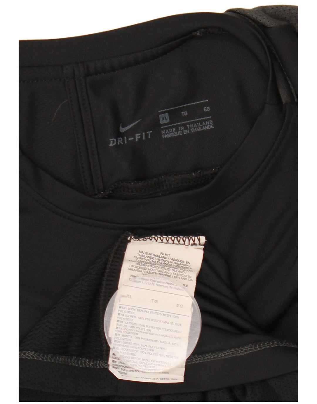 Мужская футболка Nike Dri Fit Top XL, черная, полиэстер с цветными блоками