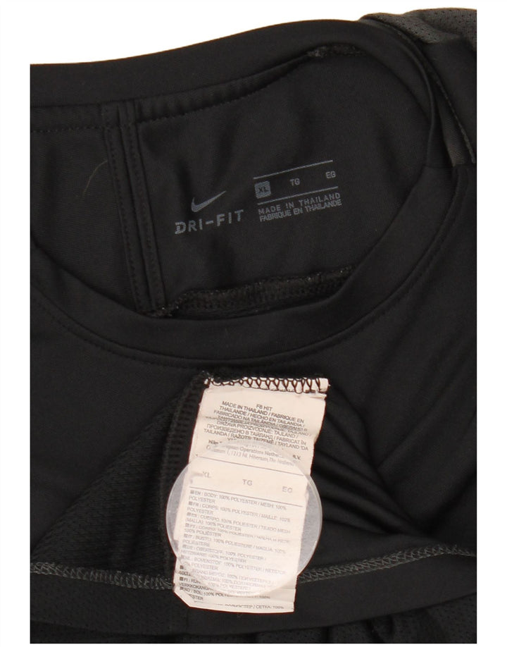 Мужская футболка Nike Dri Fit Top XL, черная, полиэстер с цветными блоками