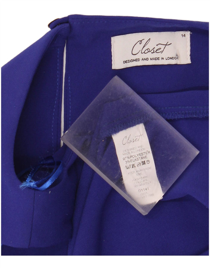 Женское облегающее платье без рукавов CLOSET UK 14, средний синий полиэстер