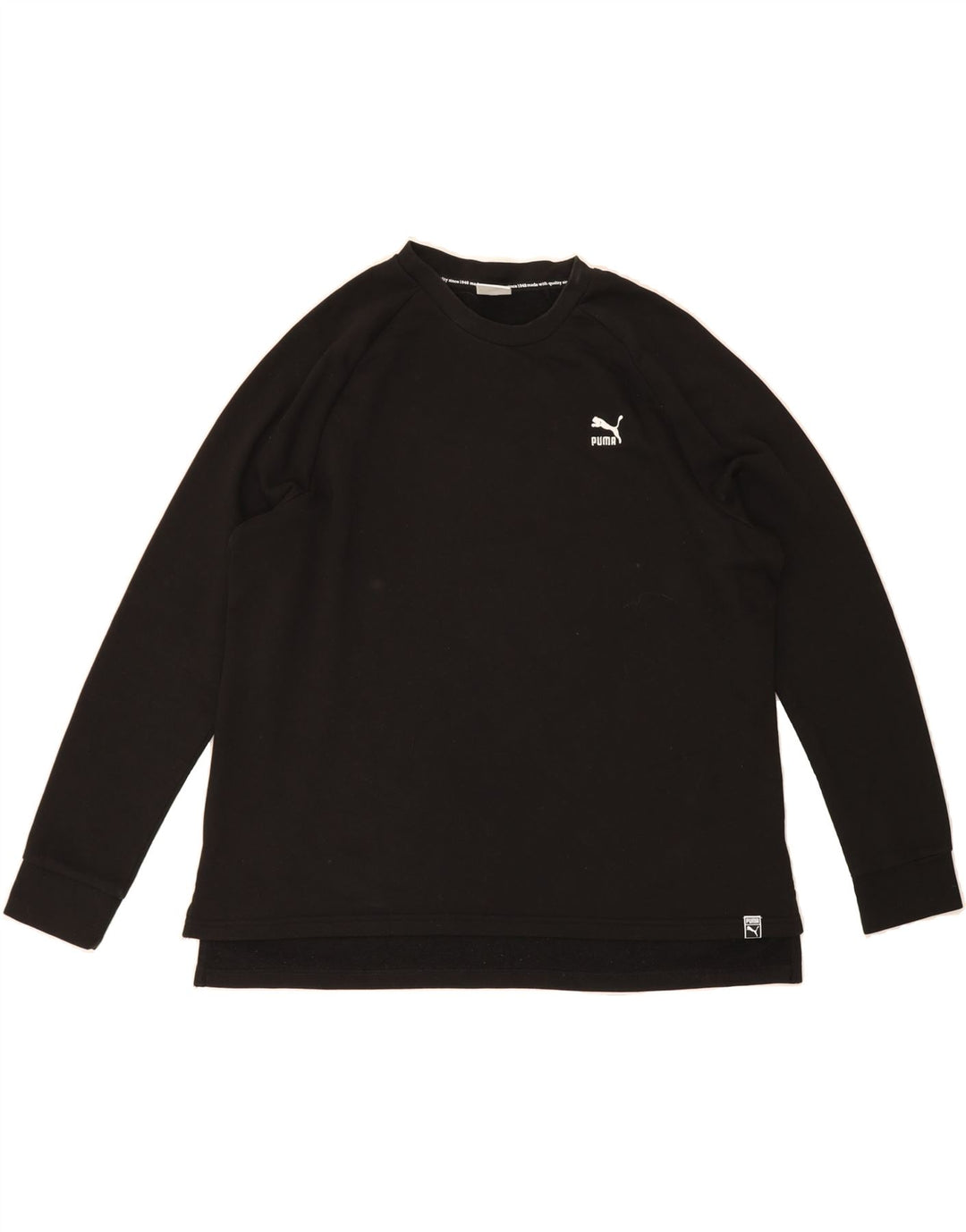 PUMA Womens Oversized Sweatshirt Jumper UK 16 Large Black Vintage Puma and Second-Hand Puma from Messina Hembry 