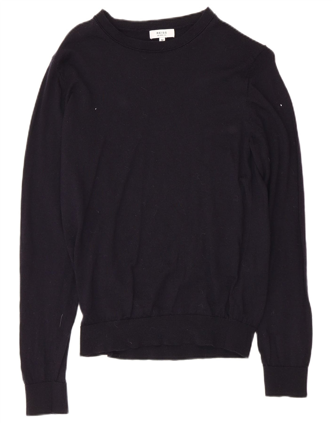 Женский свитер с вырезом «лодочка» REISS UK 12, средний темно-синий, шерсть