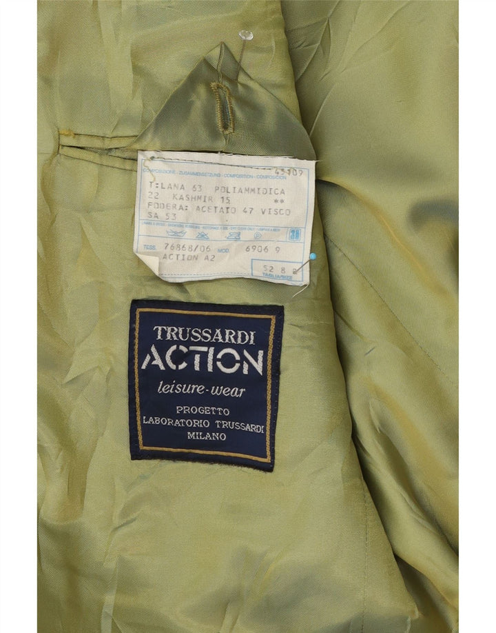 Trussardi Мужской пиджак на двух пуговицах IT 52 XL Зеленый Шерстяной