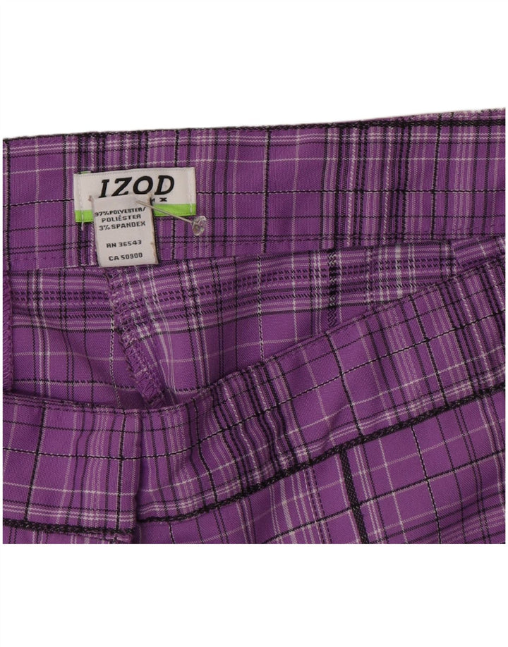Женские шорты-бермуды Izod США 16 2XL W34 Фиолетовый полиэстер в клетку