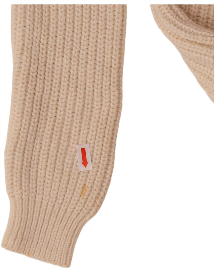 Женский кардиган с капюшоном MASSIMO DUTTI UK 6 XS, бежевый хлопок