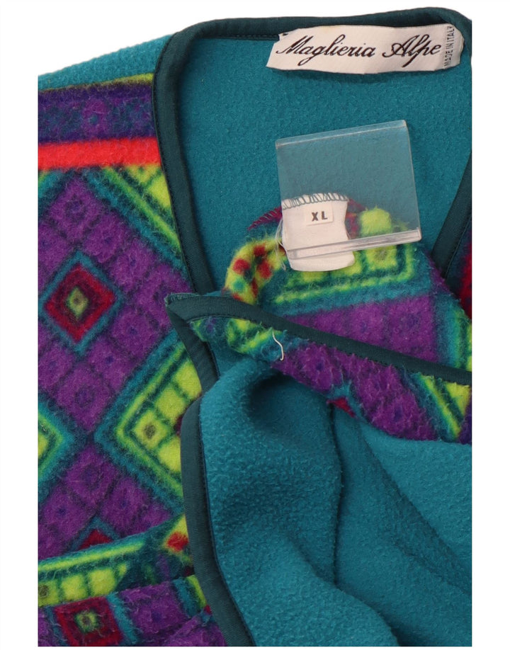 Мужской флисовый жилет VINTAGE UK 42 XL, разноцветный с геометрическим узором