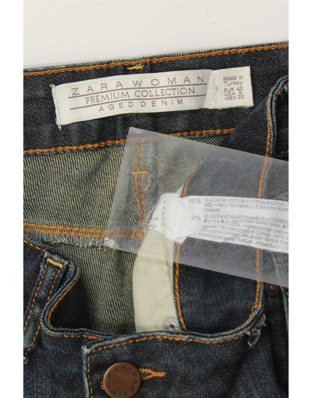 Женские узкие джинсы Zara EU 40 Medium W30 L31 Темно-синие, хлопок