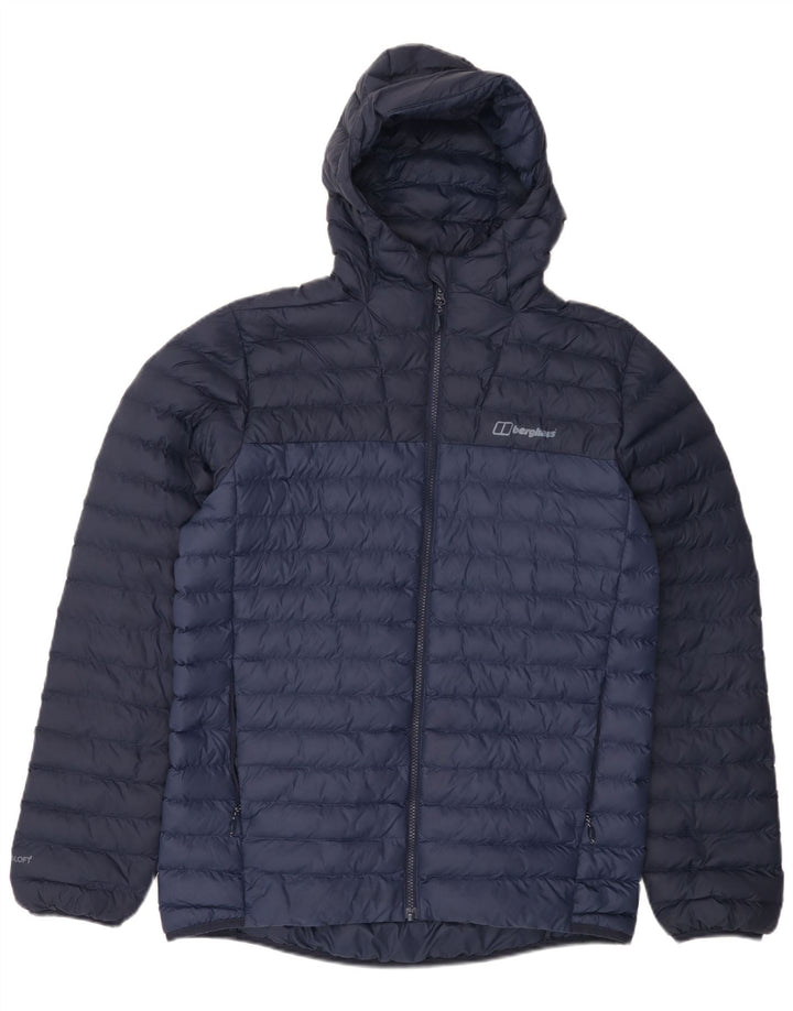 BERGHAUS Мужская стеганая куртка с капюшоном UK 38 Medium Navy Blue