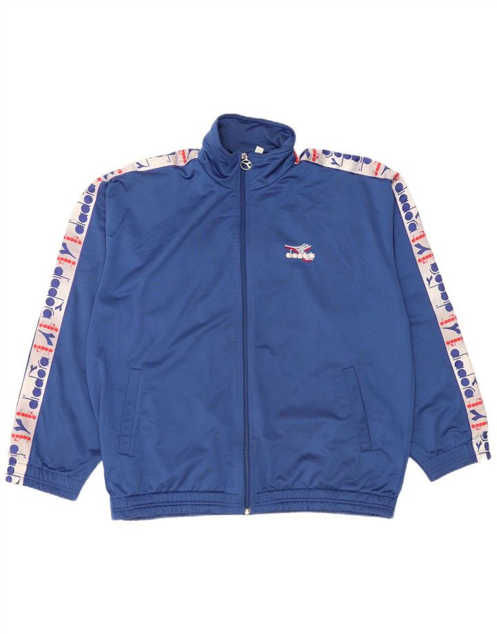 Мужской спортивный костюм DIADORA с графическим рисунком, верхняя куртка UK 44 XL, синий полиэстер