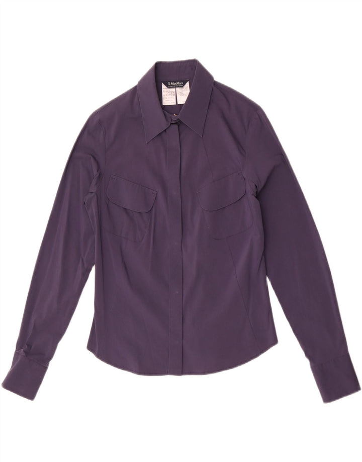 Женская рубашка Max Mara UK 10, маленькая, фиолетовая, хлопок