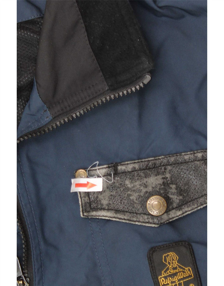 Мужская дождевик Refrigiwear UK 36, маленькая, темно-синяя, полиамид с цветными блоками