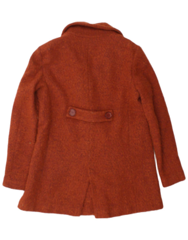 Женское двубортное пальто Zara UK 12, средний коричневый цвет, шерсть