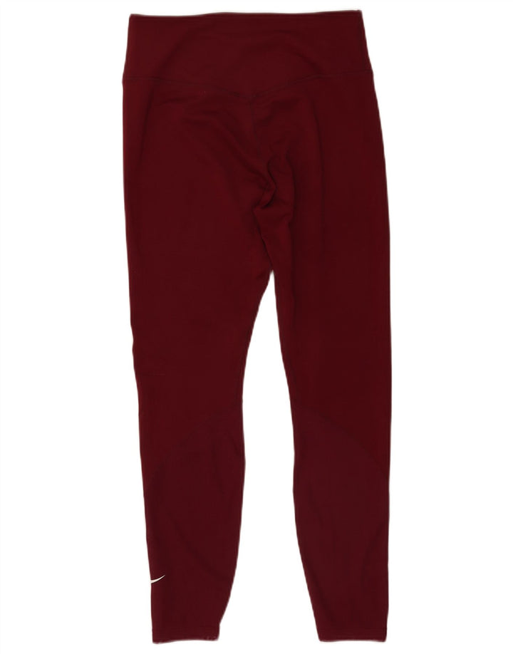 Женские леггинсы Nike Dri Fit UK 12, средний бордовый полиэстер
