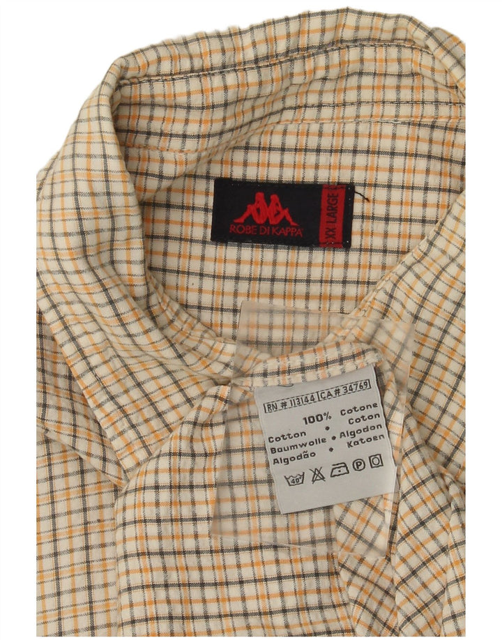 KAPPA Мужская рубашка с коротким рукавом 2XL, белая клетка, хлопок