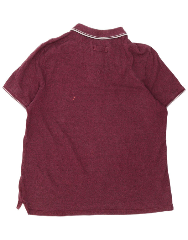 Мужская рубашка поло Fat Face 3XL, хлопковая полоска бордового цвета
