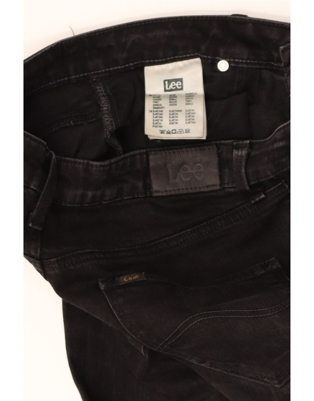 LEE Womens Straight Jeans W29 L28 Black Cotton