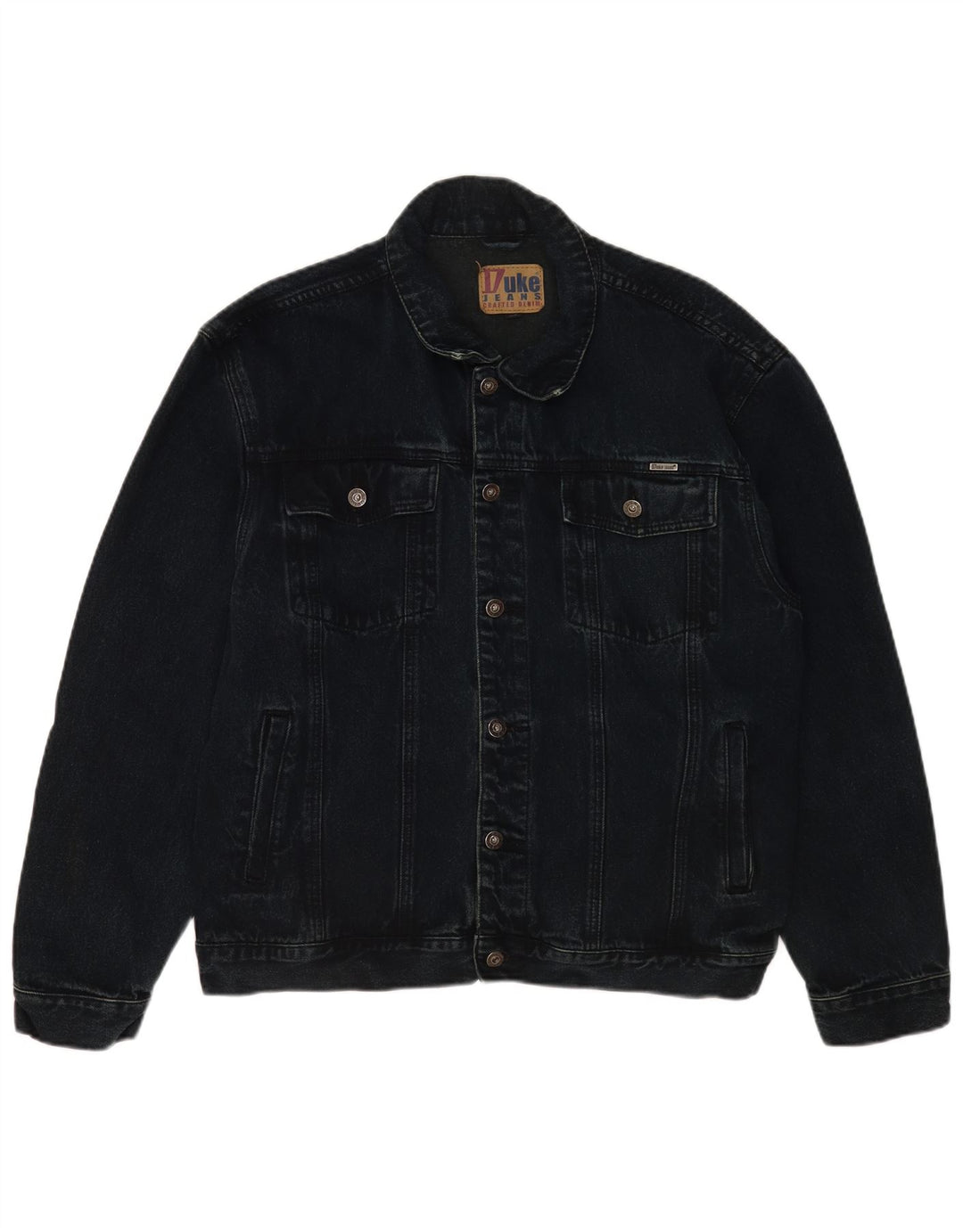 Мужская джинсовая куртка Duke UK 42 XL, темно-синяя, хлопковая, классическая