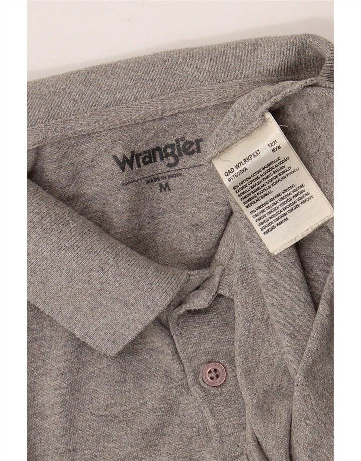 Мужская рубашка-поло WRANGLER, хлопковая ткань среднего серого цвета с крапинками