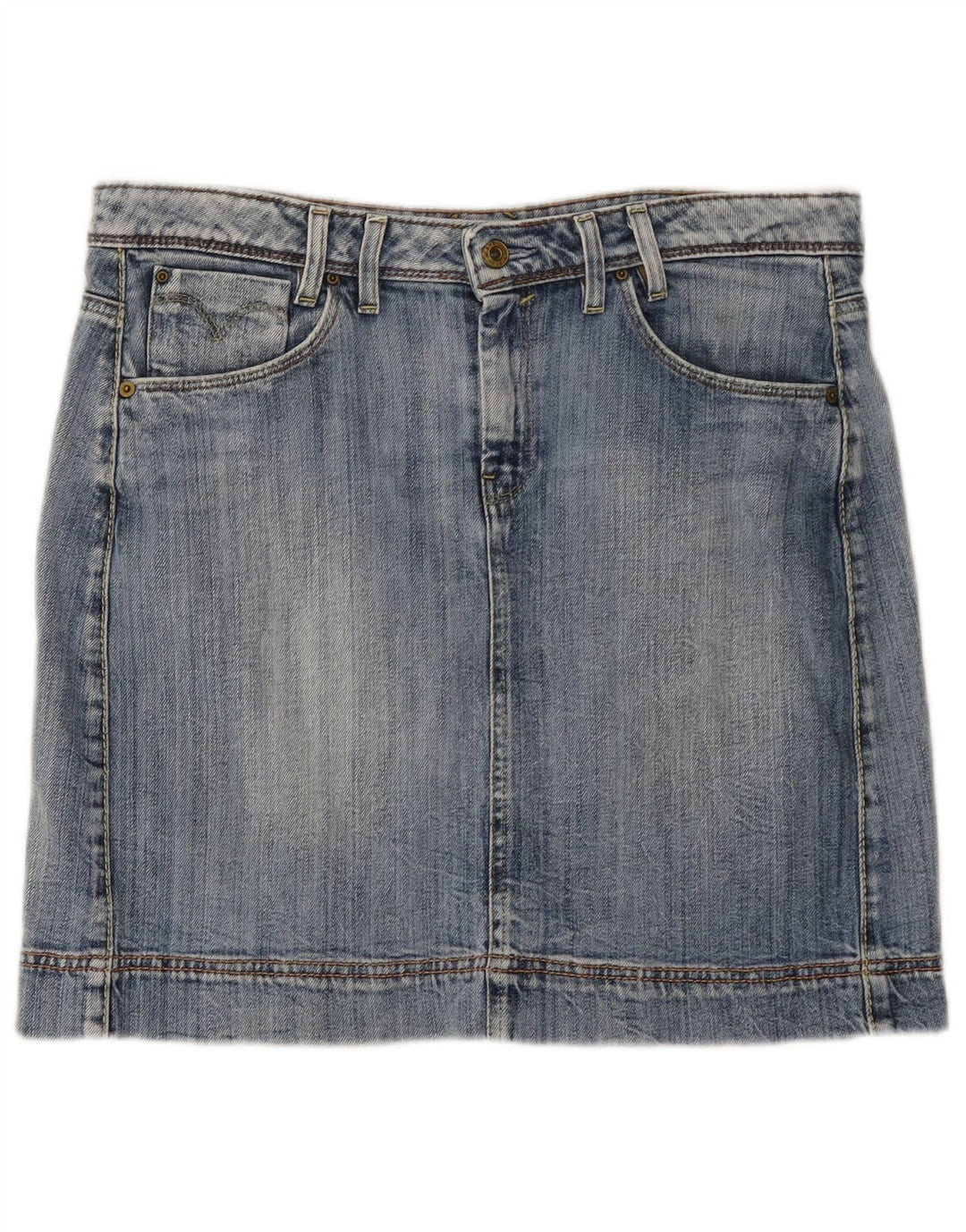 Женская джинсовая мини-юбка LEVI'S, большая, W34, синяя, хлопок